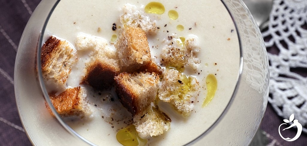 Roasted Cauliflower Soup with Truffle Oil Drizzle