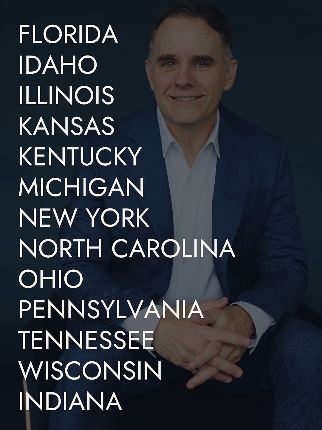 List of U.S. states with a smiling person.