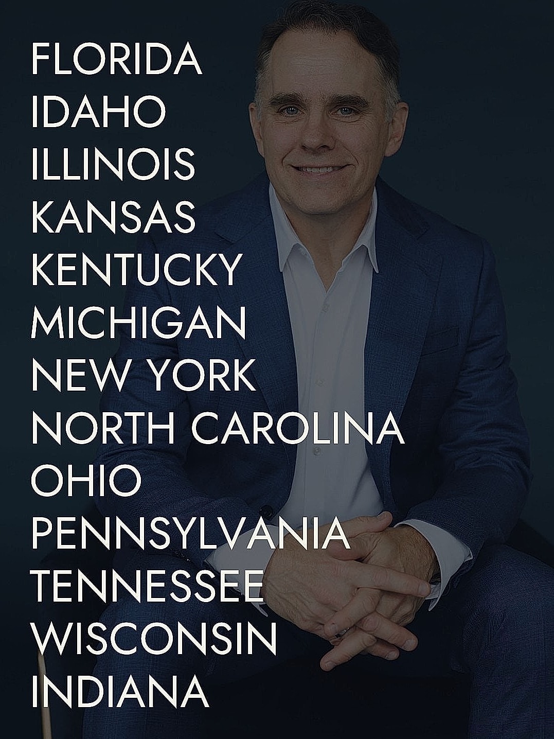 List of U.S. states with a smiling person.