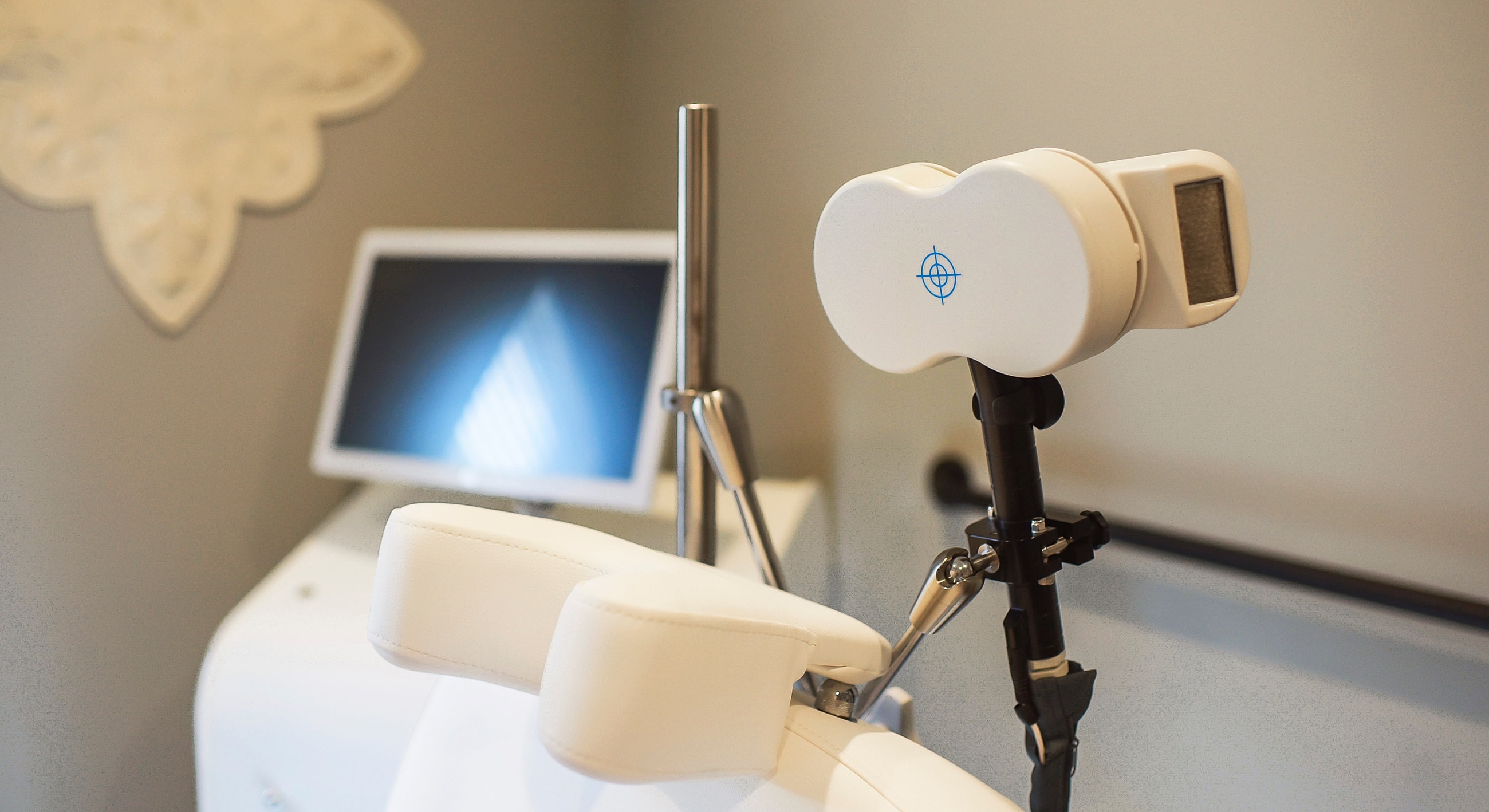 Medical equipment in a clinical setting.